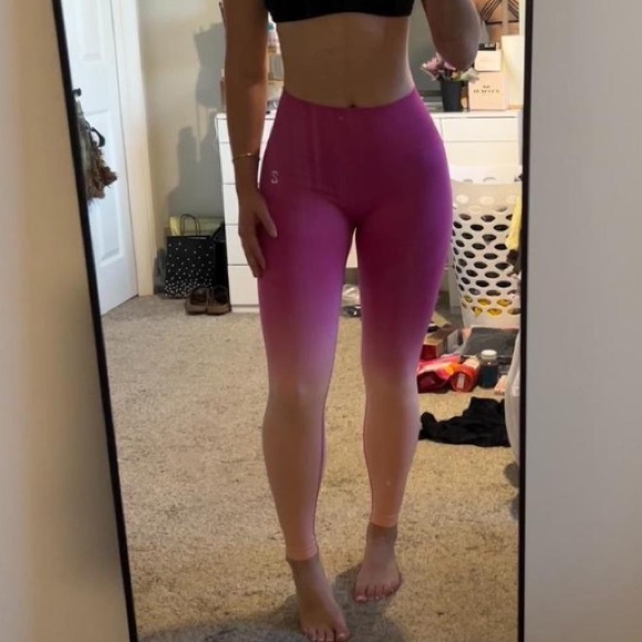 Pants - Pink Ombre High-Waist Leggings
